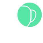Tasse à café verte stylisée avec ombre portée, design minimalist
